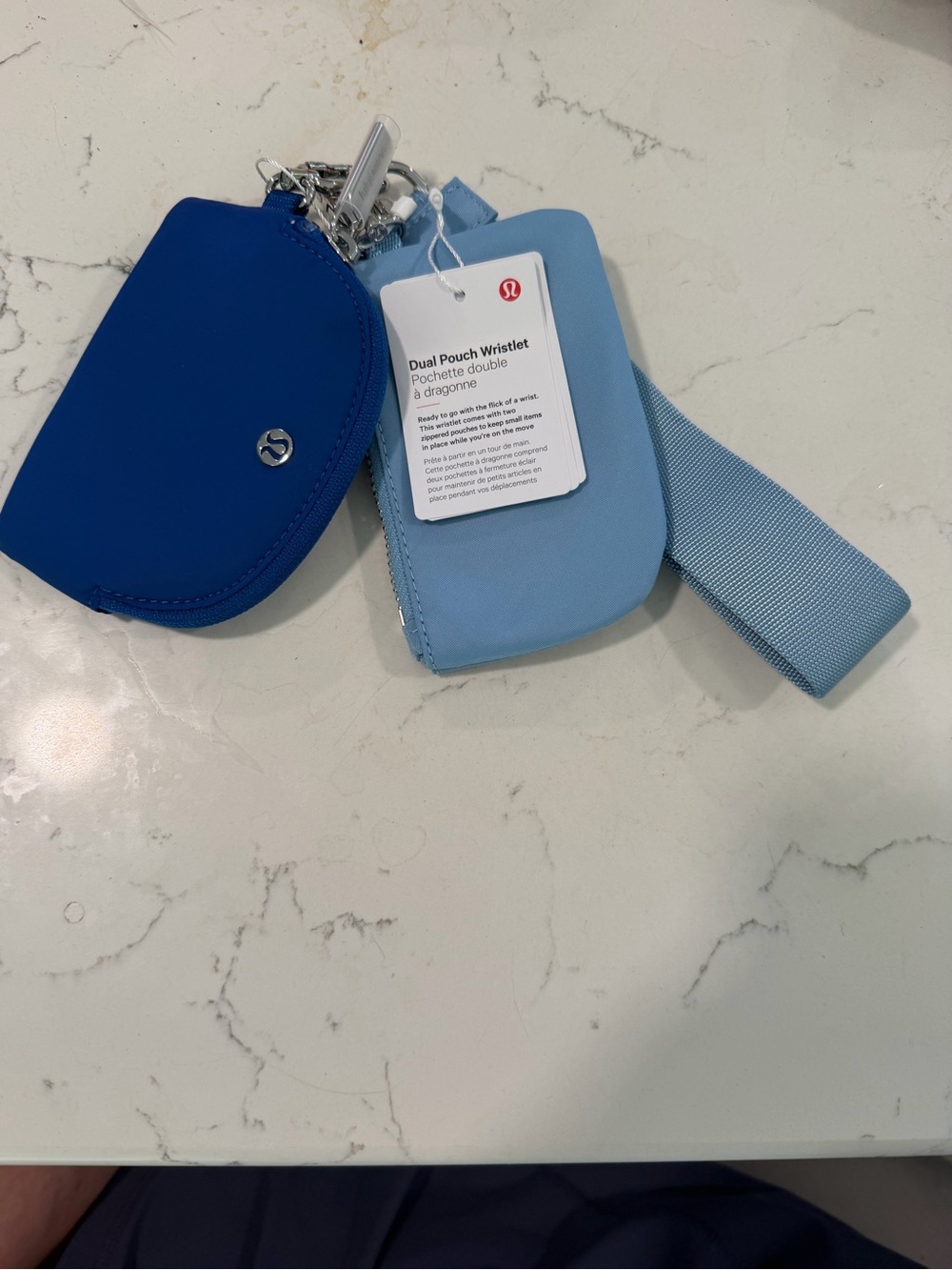 lululemon athletica Dual Pouch Wristlet in Dark Blue & Light Blue